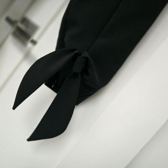 Carmen March High Waisted Skinny Tie Pant in Black - Picture 6 of 13